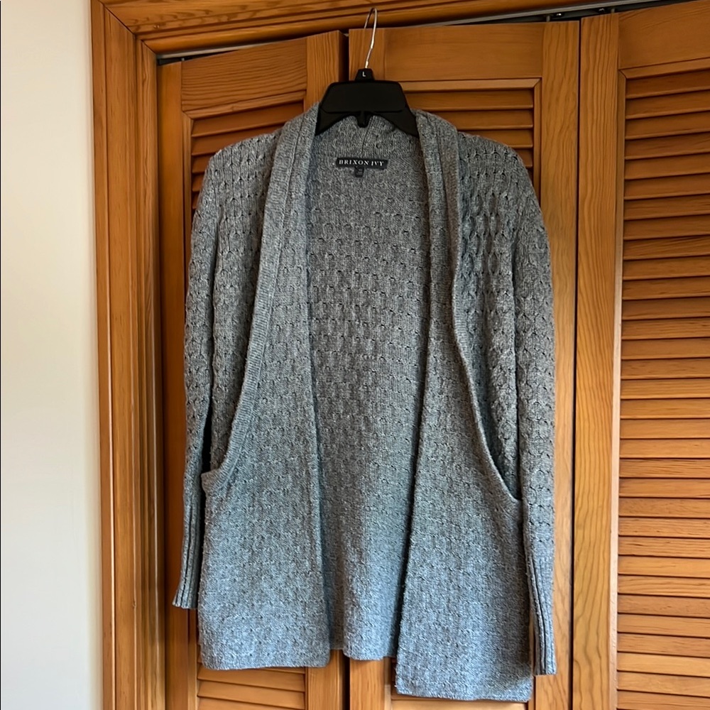 Gray Open-Front Sweater